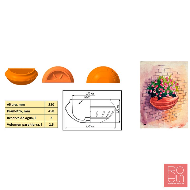 Mitja Jardinera per anar a paret MM450